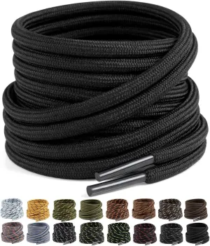2 Pairs Work Boots Shoe Laces 4.5mm Heavy Duty Hiking Shoelaces for Men & Women