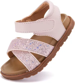 BMCiTYBM Baby Girls Sandals Glitter First Boys Walking Shoes Pink Size 18-24 Months Toddler