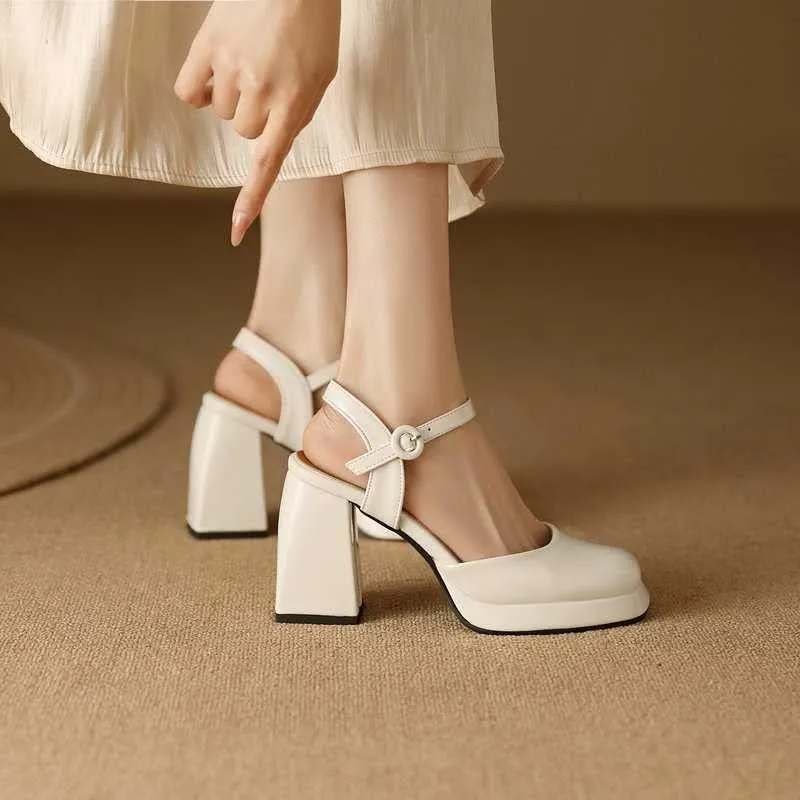 BREADO Women's Platform Fashion Chunky Heel Heels Open Toe Pump Sandals for Dress Shoes Work Shoes