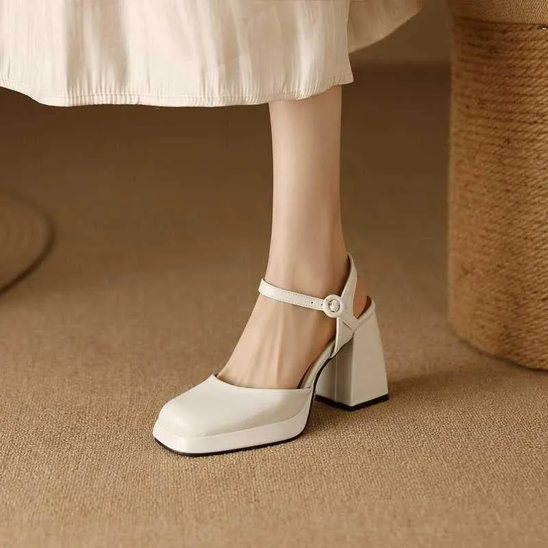 BREADO Women's Platform Fashion Chunky Heel Heels Open Toe Pump Sandals for Dress Shoes Work Shoes