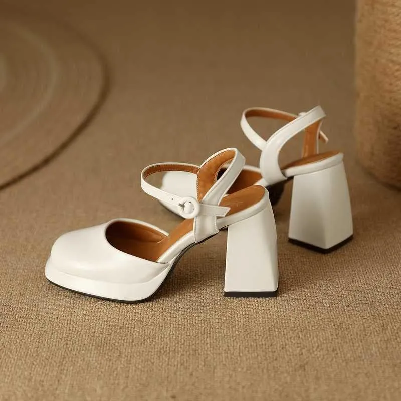 BREADO Women's Platform Fashion Chunky Heel Heels Open Toe Pump Sandals for Dress Shoes Work Shoes