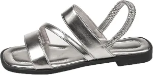 Caistre Womens Strappy Flat Sandal 2025 Summer Fashion Dressy Sandals Arch Support Beach Open Toe Shoes Indoor Outdoor