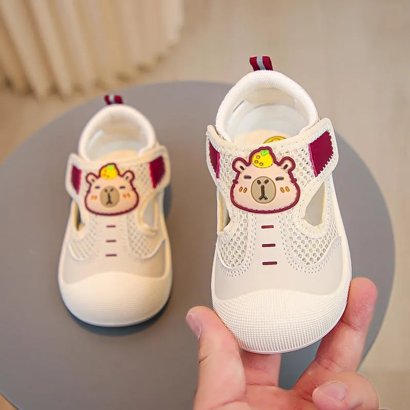Girls Boys Sandals for Toddler Kids, Lightweight Summer Outdoor Play Shoes, Non-Slip Sole for WalkingBaby Mesh Sandals with Bear Design, Breathable Walking Shoes
