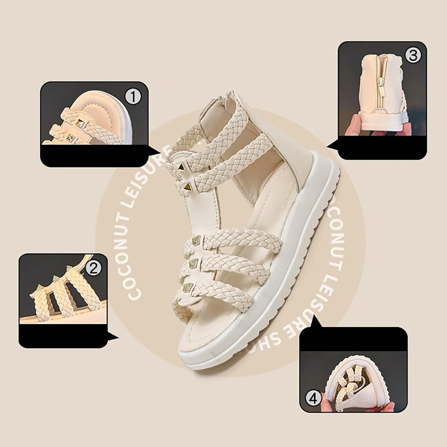 Girls' Soft Sole Toe Sandals For Summer Size 3 Sandals for Girls