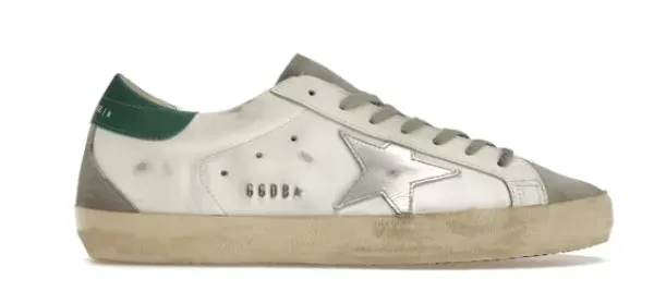 Golden Goose Super-Star White Silver Green sneaker