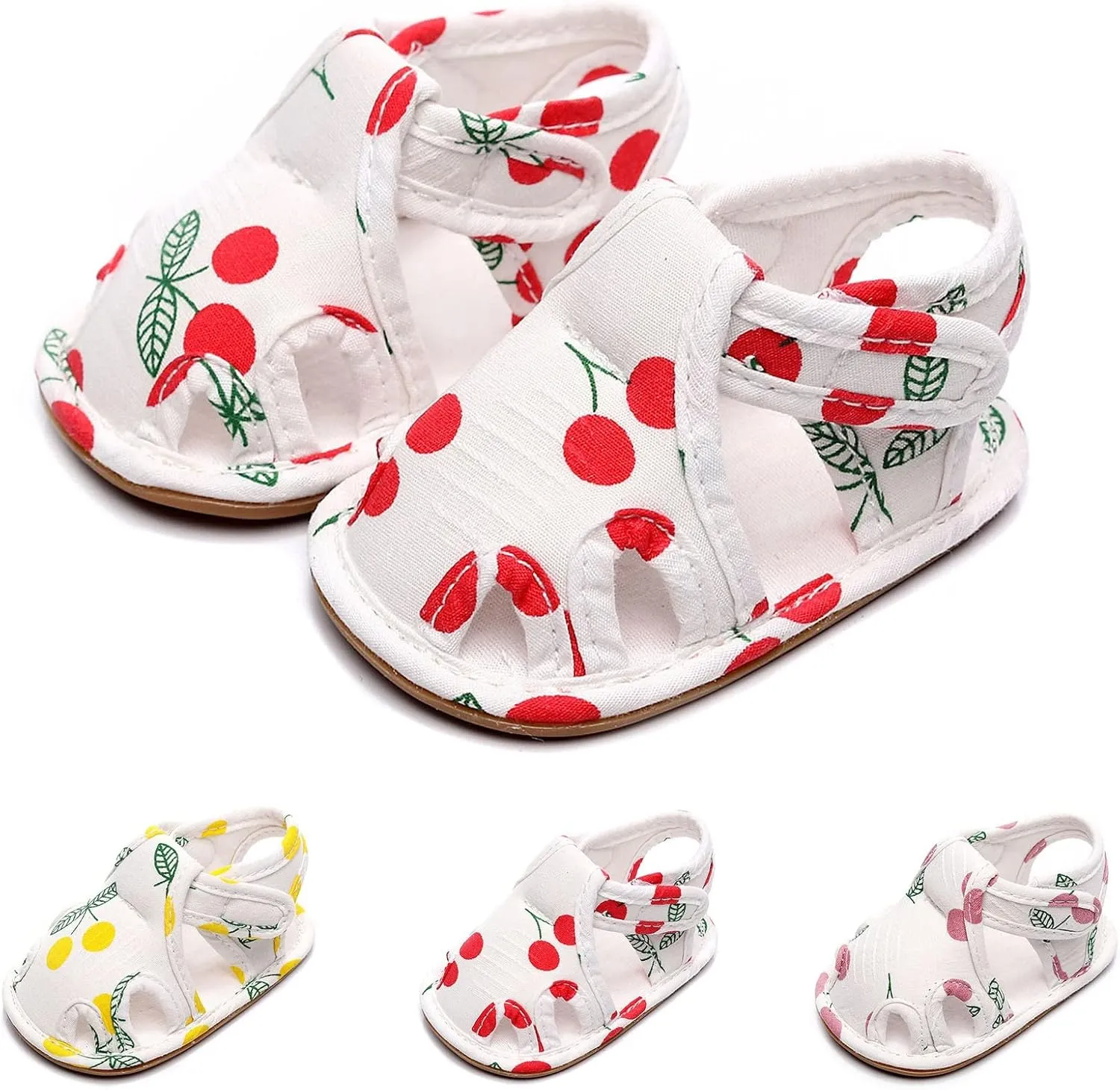 Infant Toddler Shoes Soft Sole Non Slip Toddler Floor Shoes Fruit Cherry Print Sandals Boy Sandals