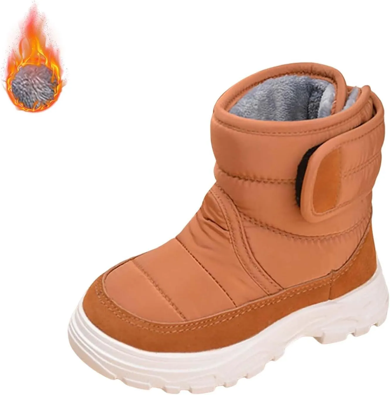 Insulated Snow Shoes For Boy Winter Walking Shoes For Baby Non Slip Plush Lined Ankle Boots Waterproof Hiking Boots