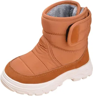 Insulated Snow Shoes For Boy Winter Walking Shoes For Baby Non Slip Plush Lined Ankle Boots Waterproof Hiking Boots