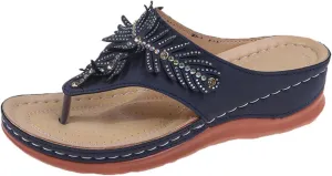 Ladmiple Sandals Women Dressy Summer Wedge Fashion Orthotic Slides Orthopedic Flip Flops With Plantar Fasciitis Arch Support