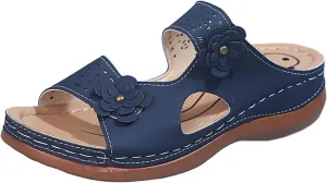 Ladmiple Womens Sandals Dressy Flat Arch Support Comfortable Orthopedic Slides Casual Summer Slip On Orthotic Flip Flops