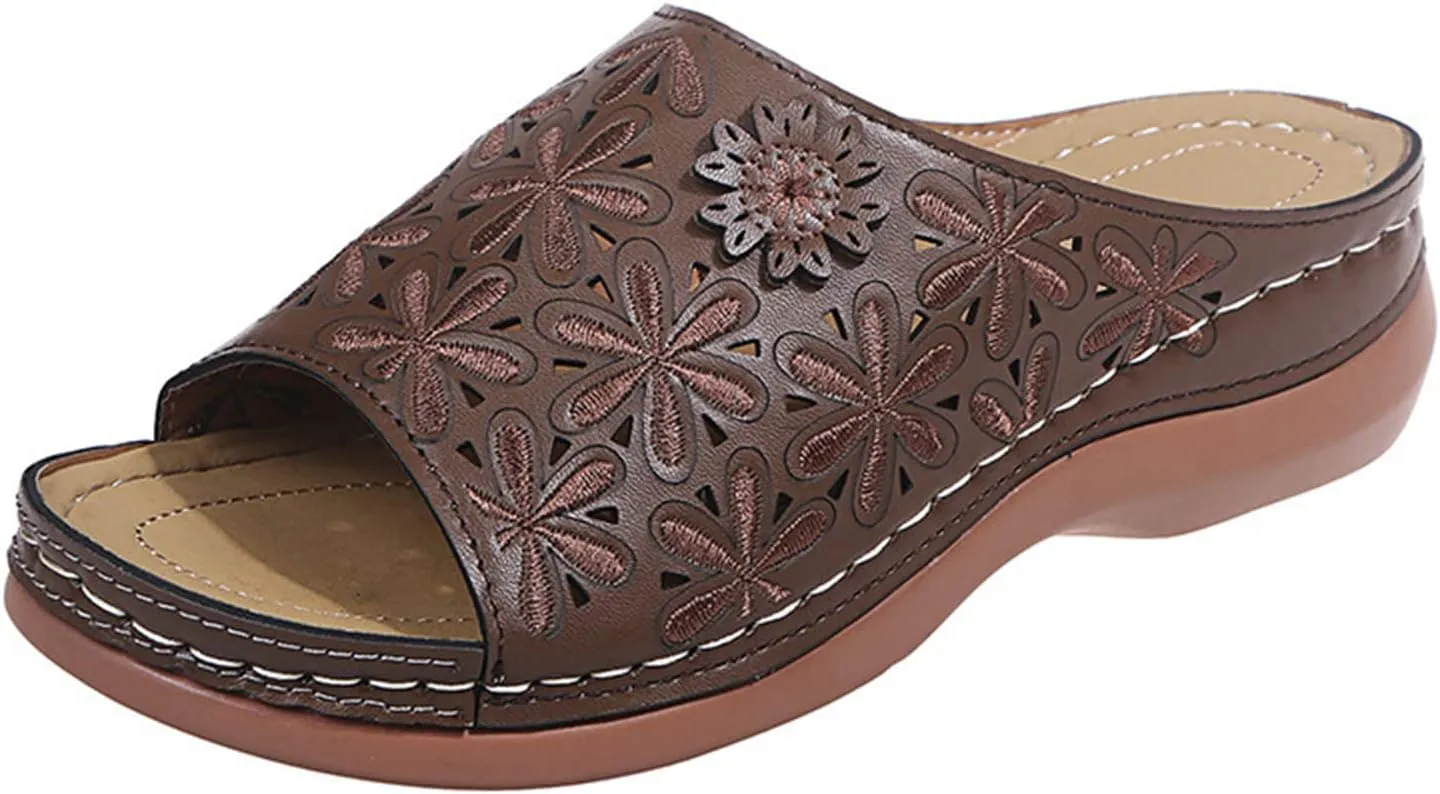 Ladmiple Women's Sandals With Arch Support Dressy Comfortable Orthopedic Orthotic Flip Flops Walking Slides Summer Shoes