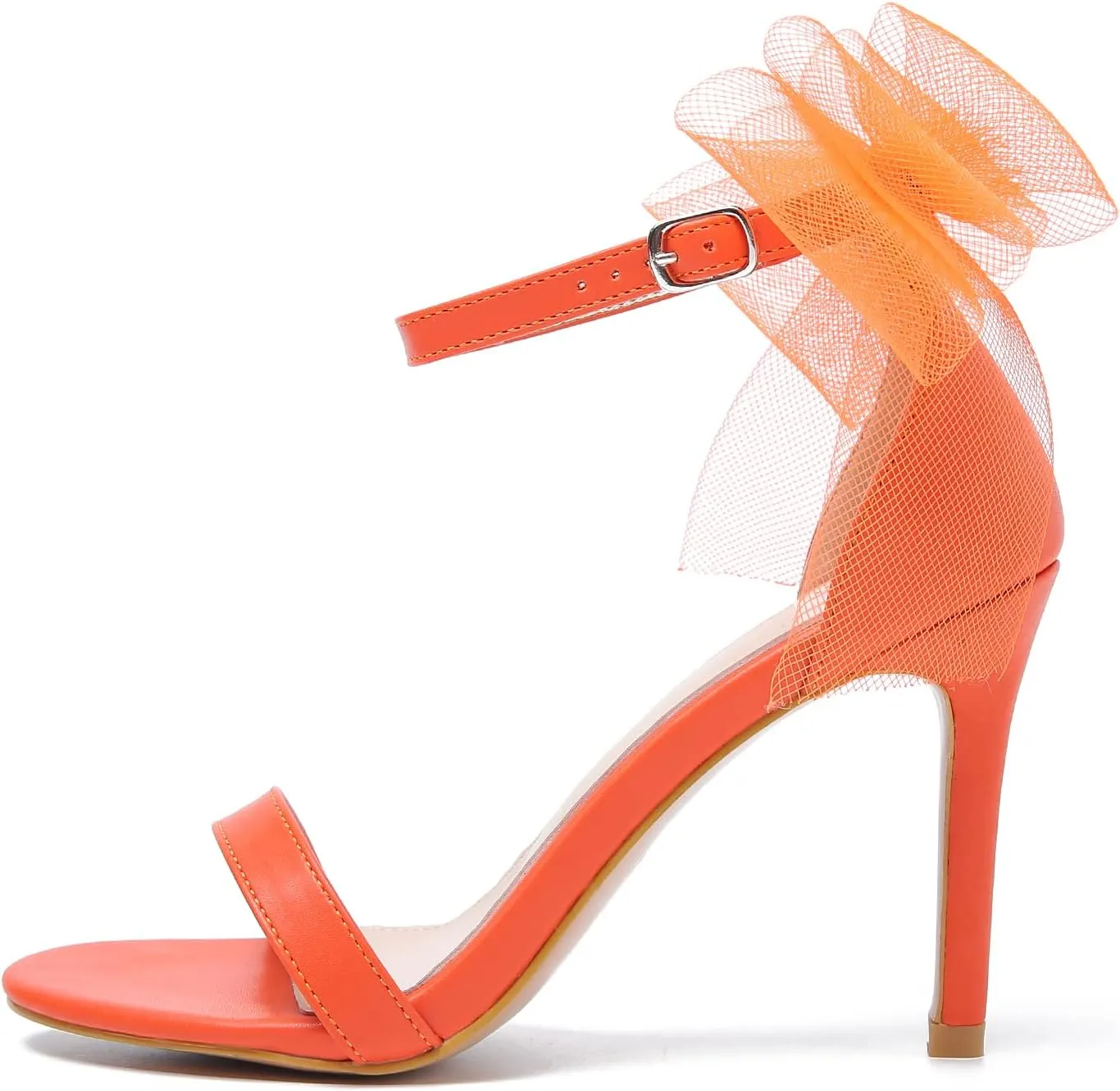 LIURUIJIA Women's Open Toe Stiletto Heels with Bow One Strap Sandals Wedding Party Prom Dress Shoes