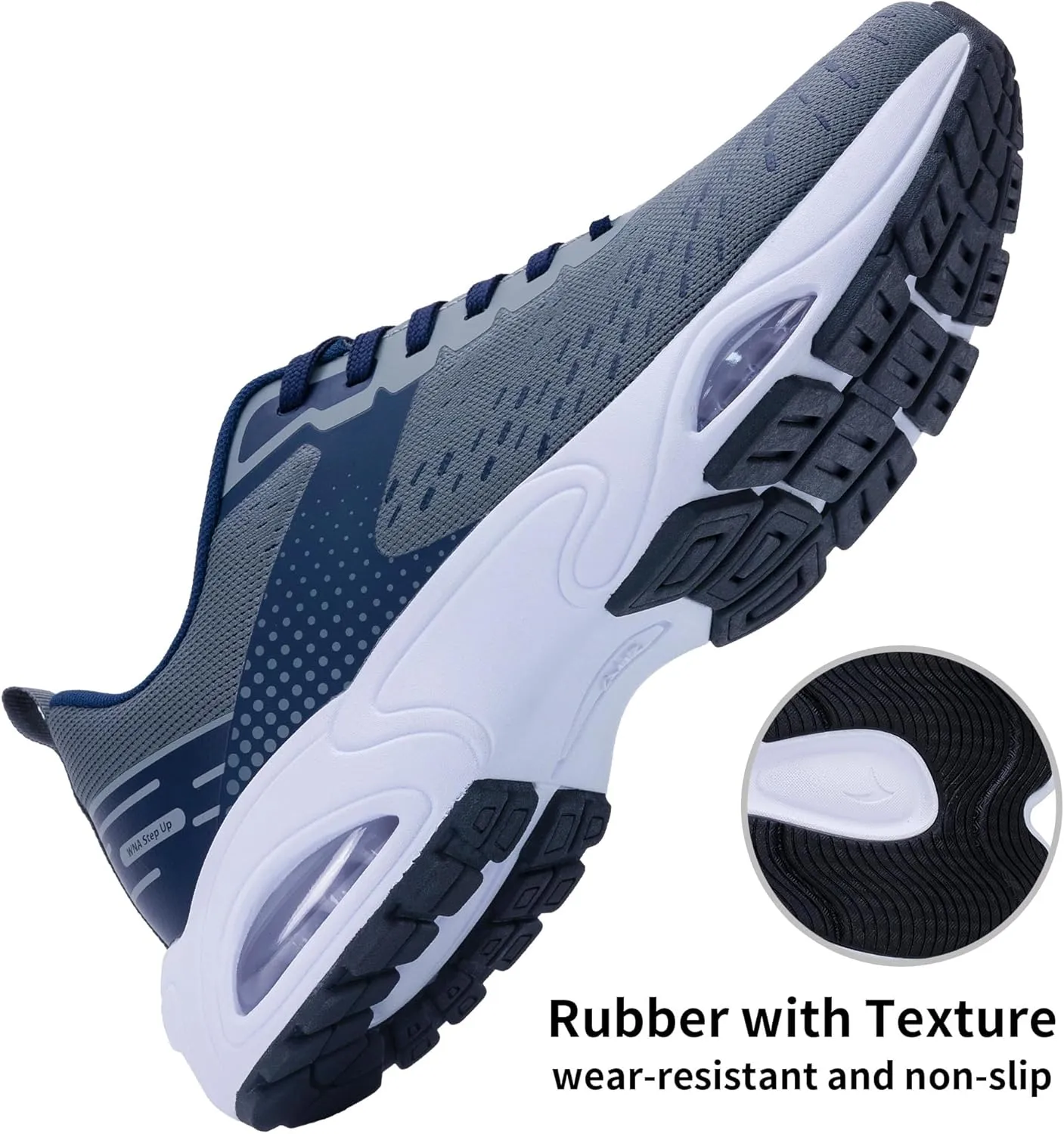 Men Running Shoes with Dual cushionings Breathable Lightweight Tennis Walking Sneakers Memory Foam Athletic Sport Shoes