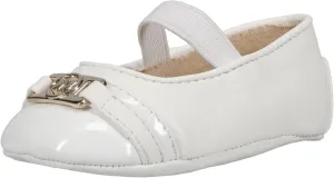 MICHAEL KORS Girls Baby Nyomi Crib Shoe, White, 1 Infant