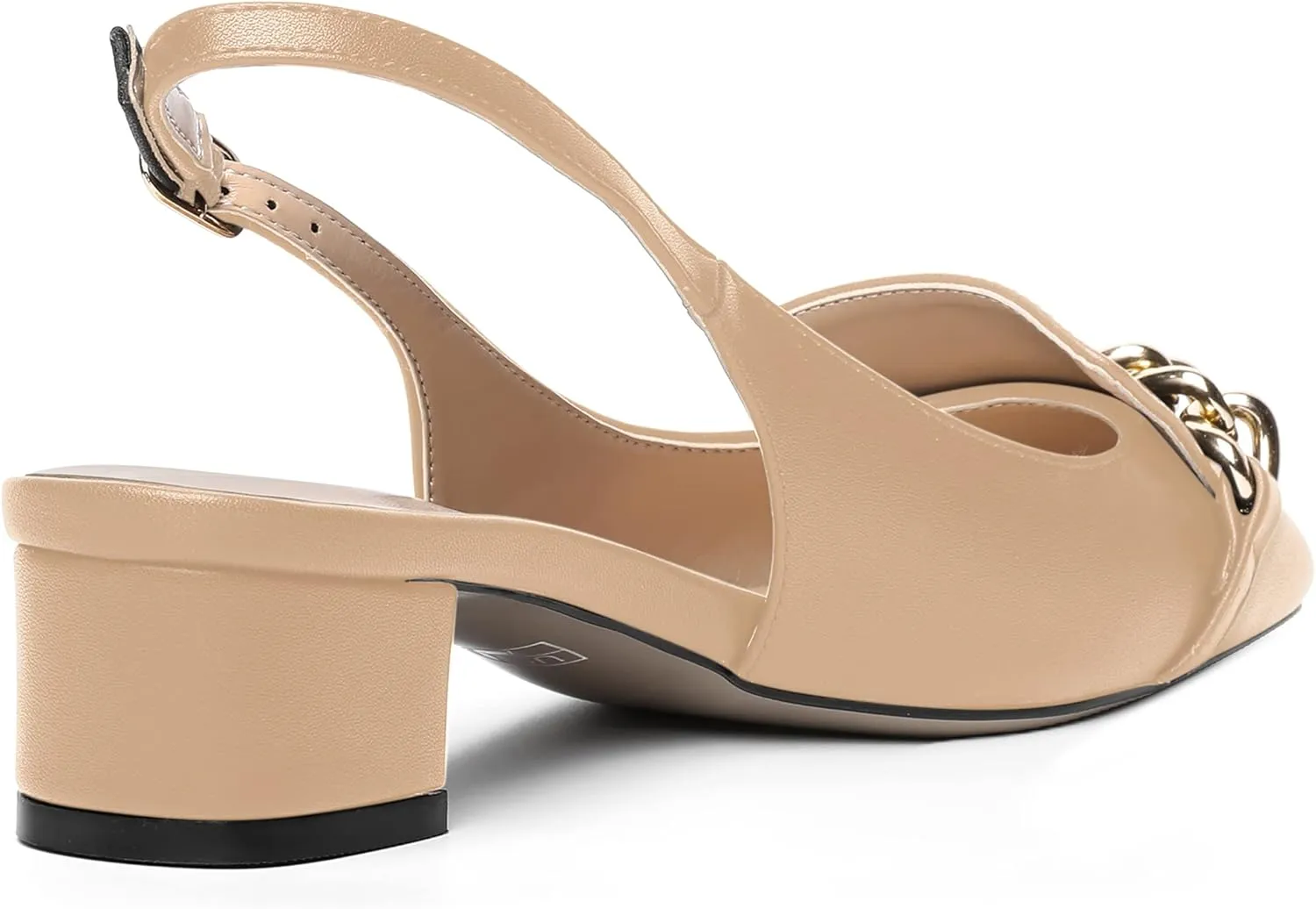MOVINSTEPS Womens Square Toe Matte Buckle Wedding Metal Solid Dress Adjustable Strap Block Low Heel Pumps Shoes 1.5 Inch