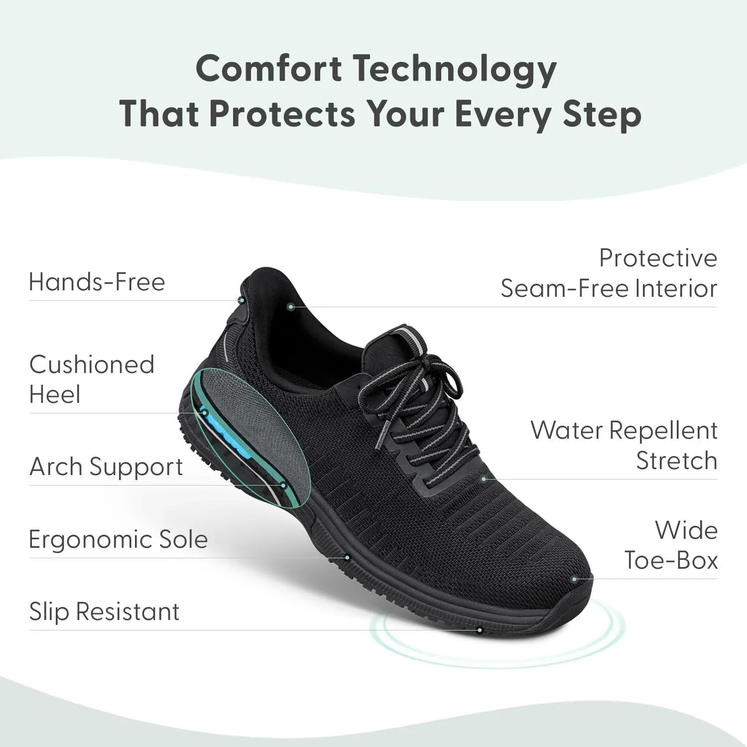 Orthofeet Women's Orthopedic Knit Kita Hands-Free Sneakers