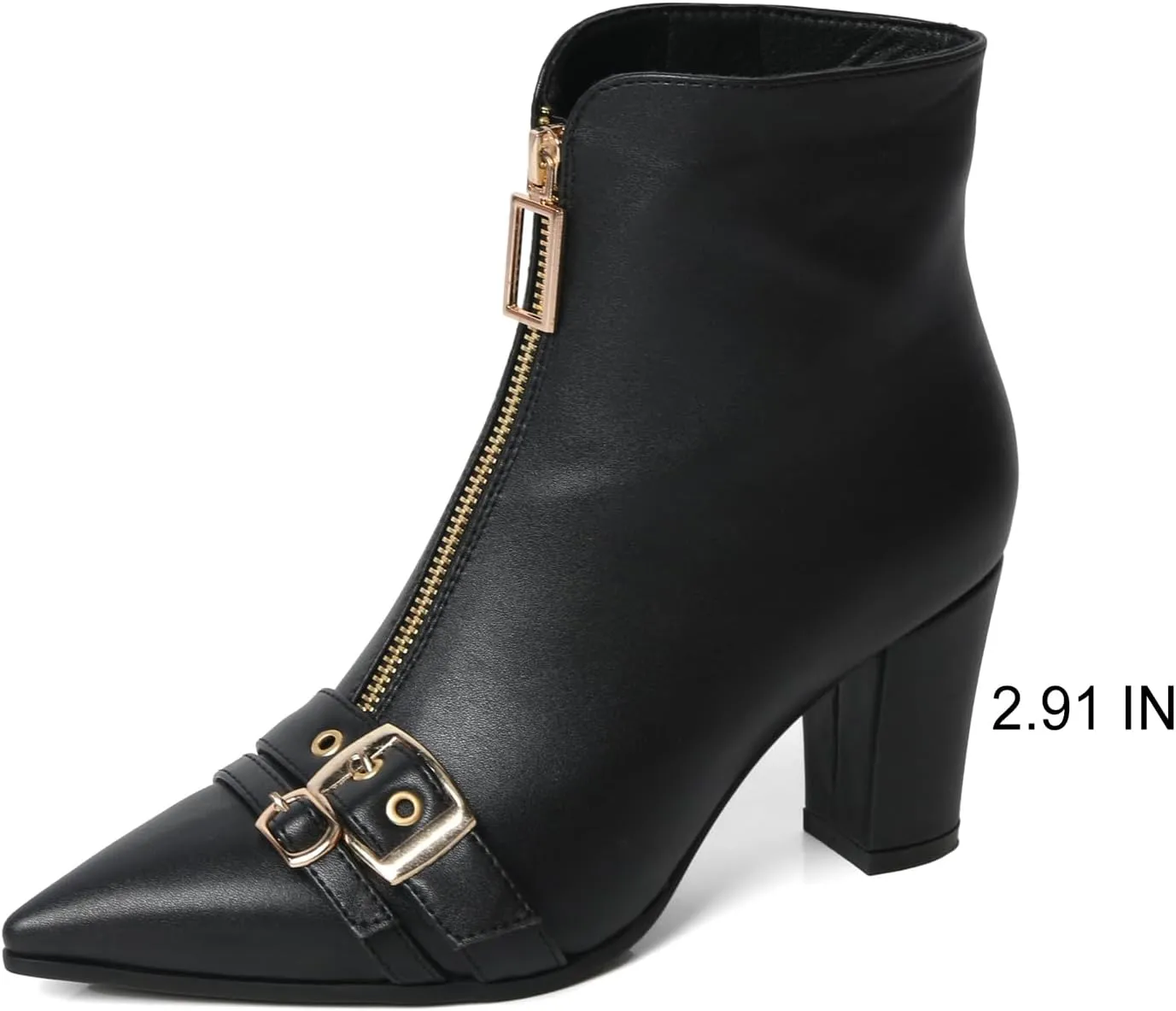 Pointed Toe Kitten Heel Boots For Women Black Booties For Women Rivets Ankle Boot Fashion Shoes