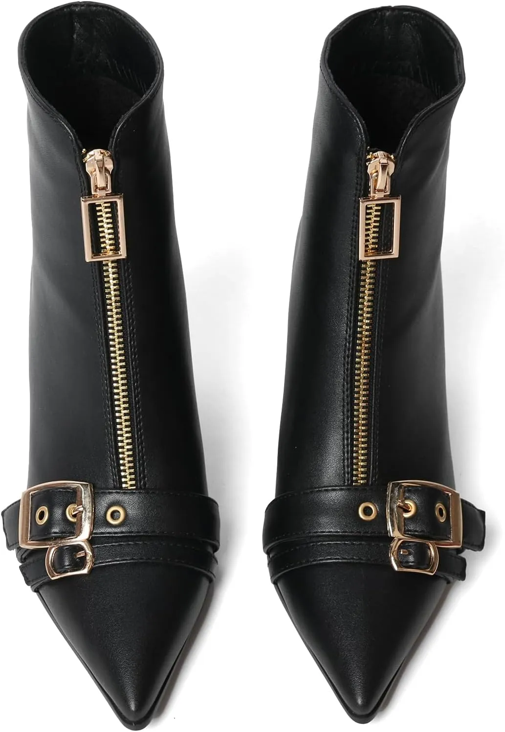 Pointed Toe Kitten Heel Boots For Women Black Booties For Women Rivets Ankle Boot Fashion Shoes