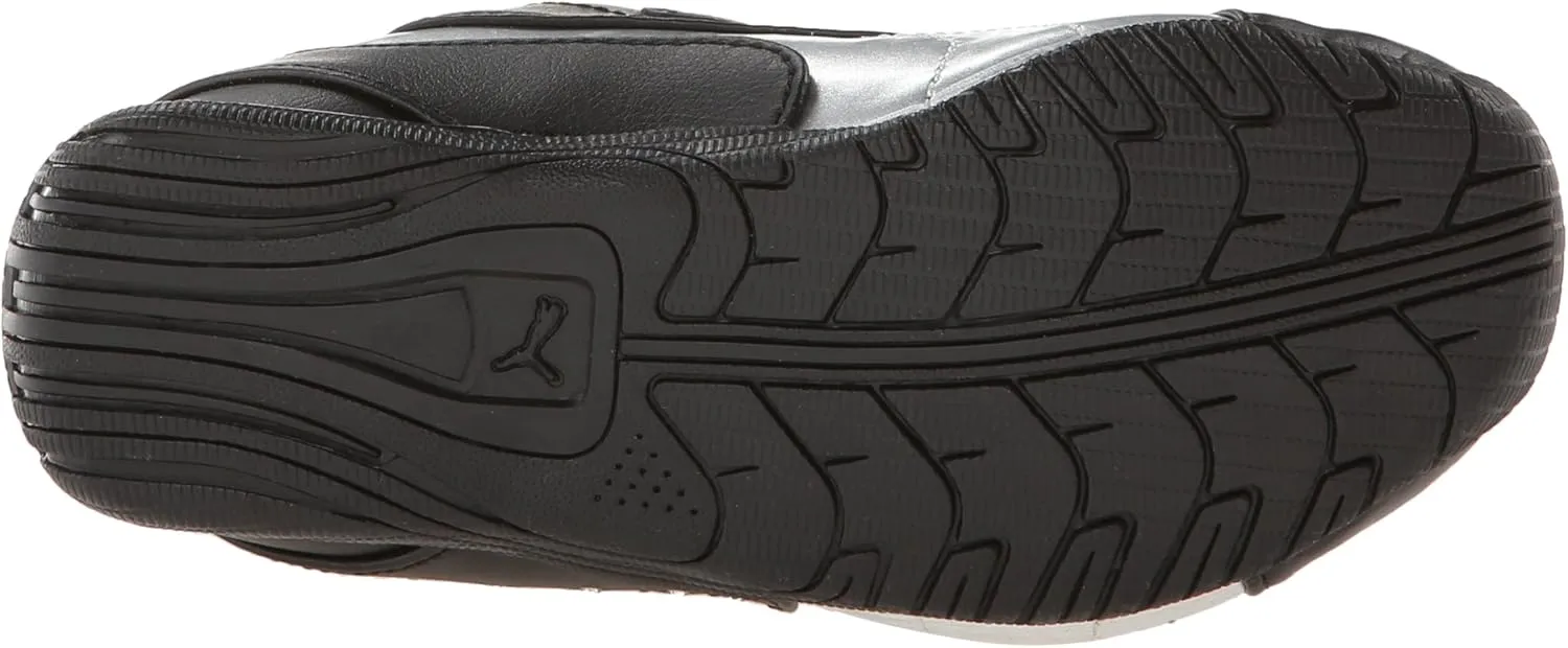 PUMA Men's Suede Monster Velcro Sneaker, Whisper White-Gibraltar sea, 13.5 M US Little Kid