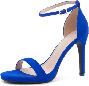 Shoe Land Womens High Heels  Open Toe Stiletto Heels with Adjustable Ankle Strap | Dressy Sexy Strappy Heeled Sandals for Wedding, Prom, Party & Evening Wear