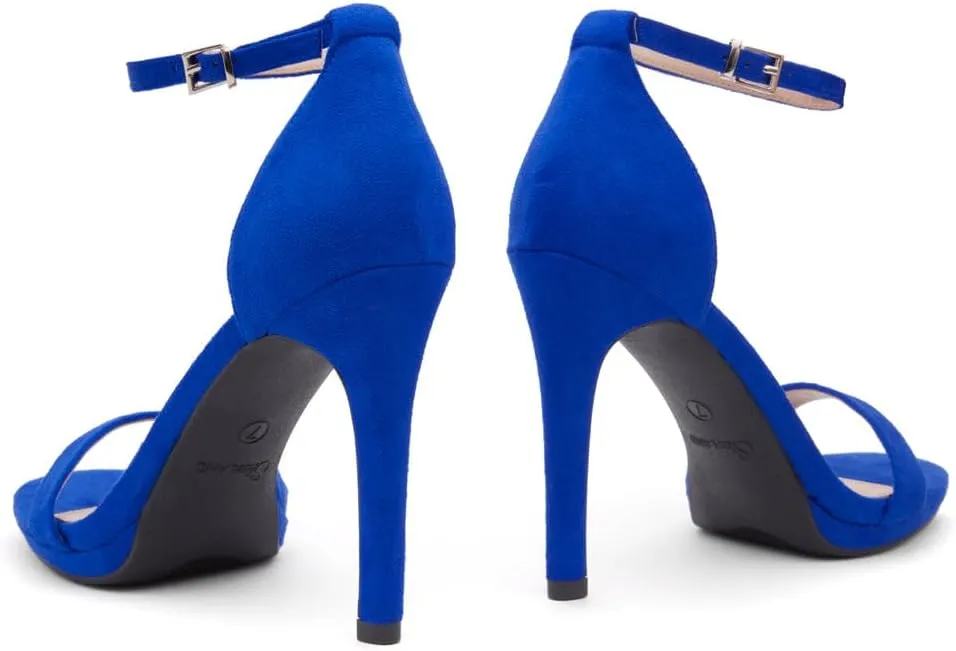 Shoe Land Womens High Heels  Open Toe Stiletto Heels with Adjustable Ankle Strap | Dressy Sexy Strappy Heeled Sandals for Wedding, Prom, Party & Evening Wear