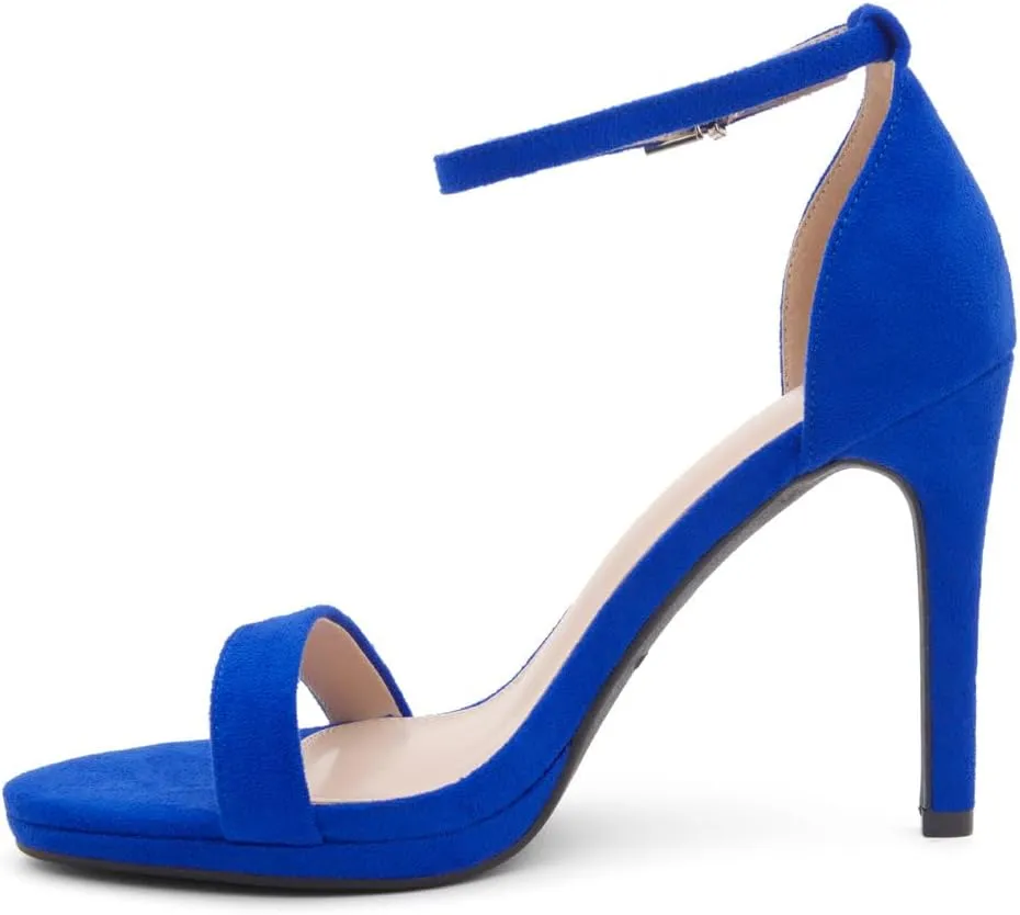 Shoe Land Womens High Heels  Open Toe Stiletto Heels with Adjustable Ankle Strap | Dressy Sexy Strappy Heeled Sandals for Wedding, Prom, Party & Evening Wear
