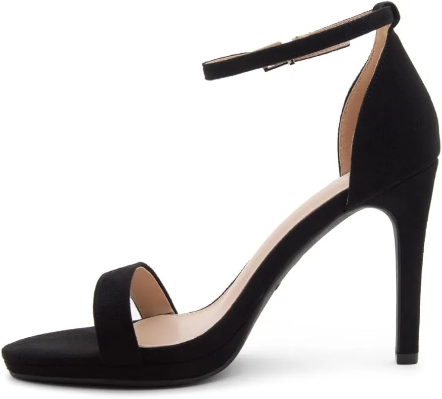 Shoe Land Womens High Heels  Open Toe Stiletto Heels with Adjustable Ankle Strap | Dressy Sexy Strappy Heeled Sandals for Wedding, Prom, Party & Evening Wear