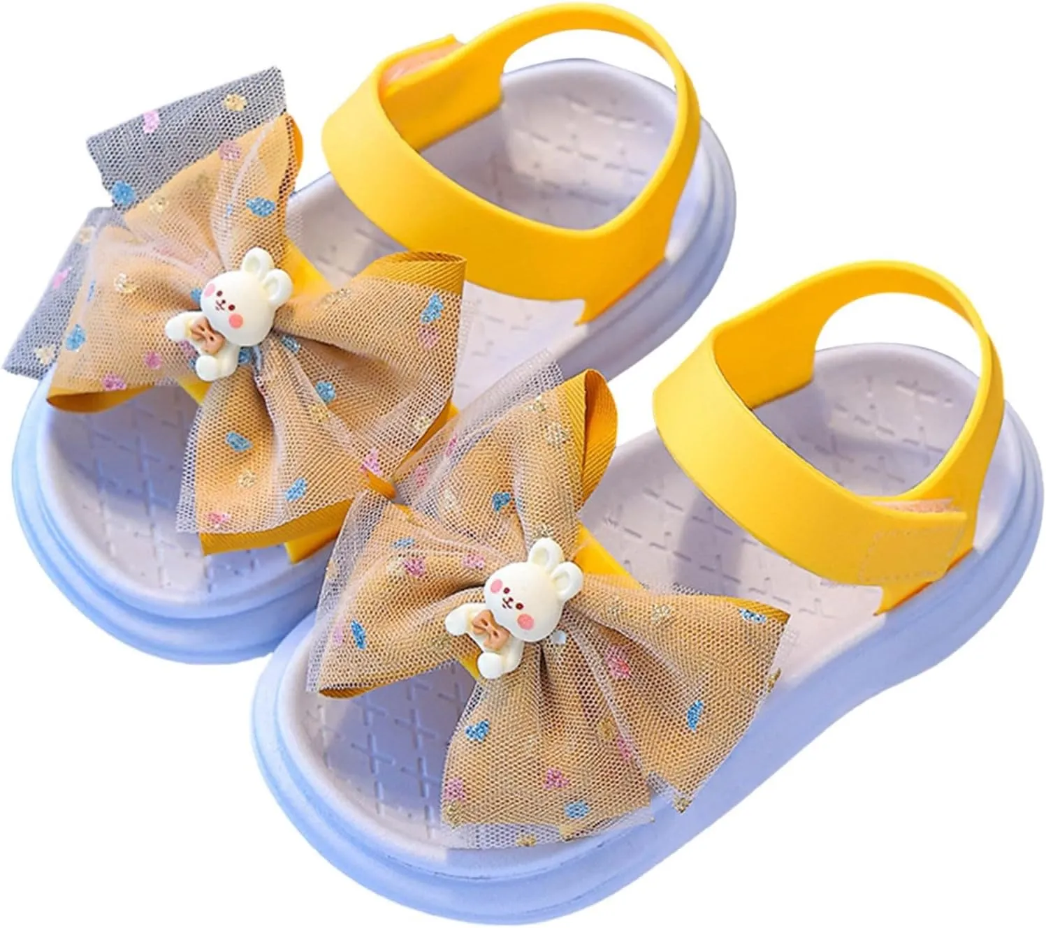 Toddler Girls Dress Sandals Tulle Bow Soft Flat Shoes Toddler Baby Girls Summer Flower Shoes Wedding ay Sandals