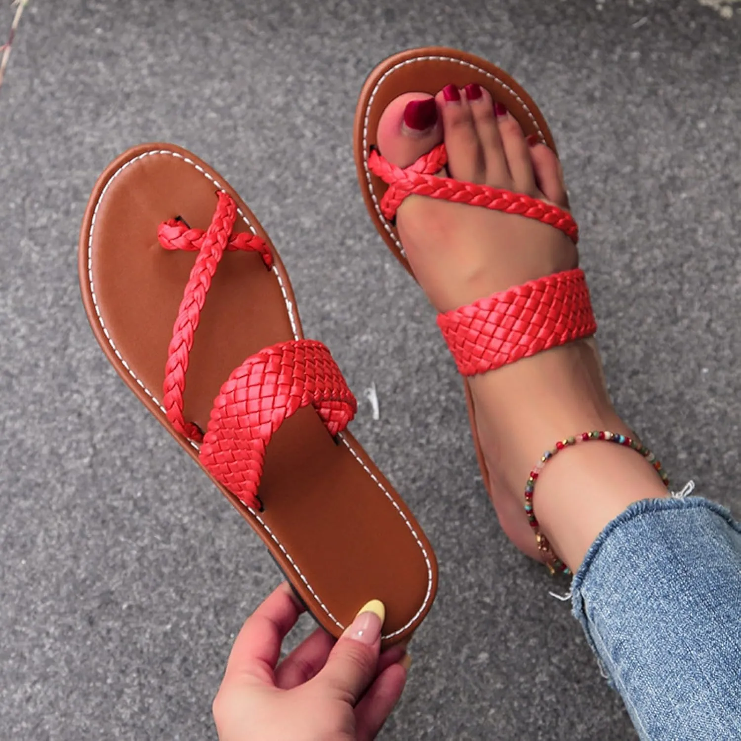Women's Flat Sandals Summer Home Household Indoor Slip Thick Soled PVC Women Slippers