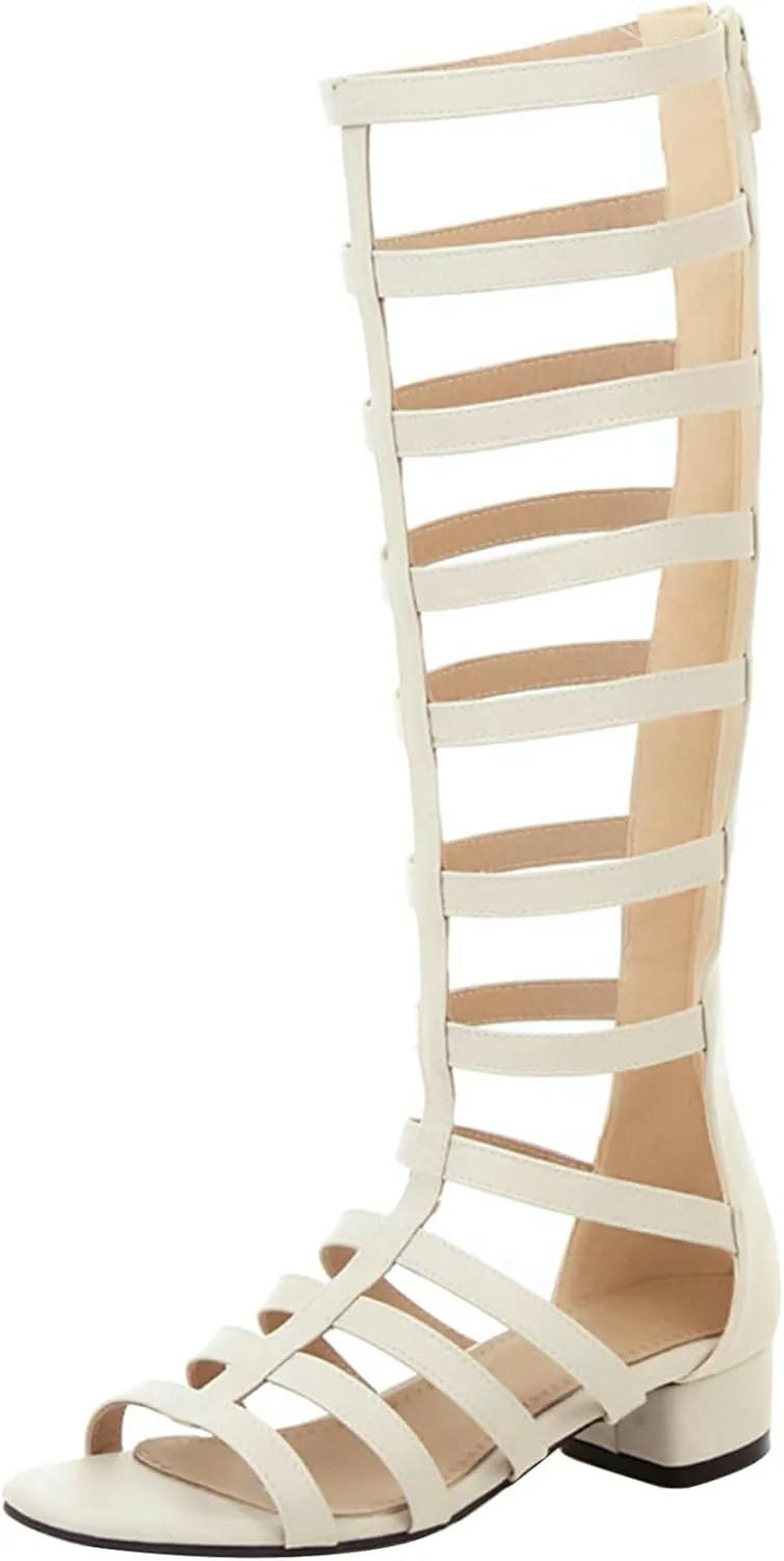 Womens Open Toe Knee High Strappy Gladiator Sandals