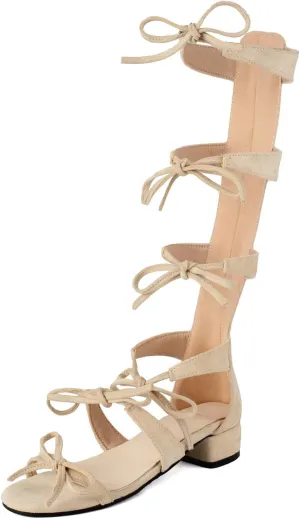 Womens Open Toe Knee High Strappy Gladiator Sandals