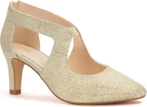 Women's Pumps,Comfortable Closed Toe 3-Inch Kitten Heels,Low Heels for Work,Office,Wedding,and Dressy Occasions,Dress Shoes for Women