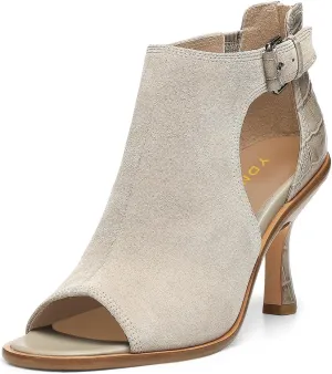 YDN Women Comfy Open Toe Strap Buckles Sandals Mid Heel Cutout Back Zippers Booties Summer Daily Dressy Shoes Size 4-16 US