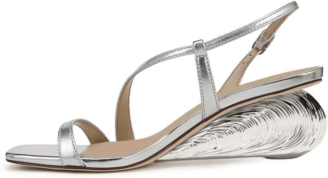 YDN Women's Square Toe Strappy Sandals Special Heels Buckled Strap Comfy Summer Dress Party Dating Daily Shoes Size 4-16 US