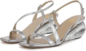YDN Women's Square Toe Strappy Sandals Special Heels Buckled Strap Comfy Summer Dress Party Dating Daily Shoes Size 4-16 US